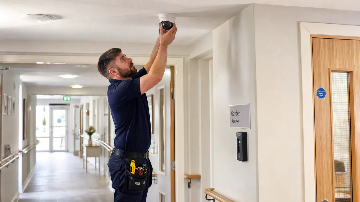 CCTV and access control installation at a care home in Cornwall by Recall SW