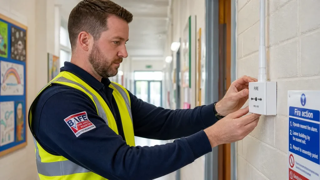 Fire alarm upgrade installation at a primary school in Cornwall by Recall SW
