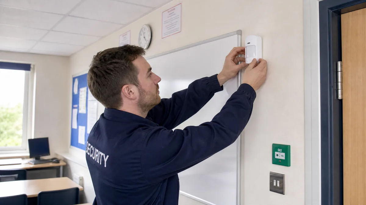 Intruder alarm installation at a secondary school in Devon by Recall SW